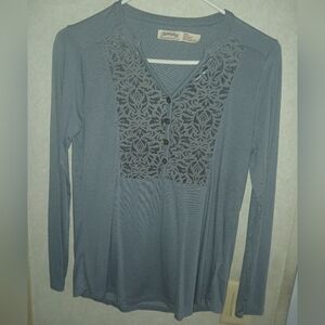 Elegant Gray Long Sleeve Top